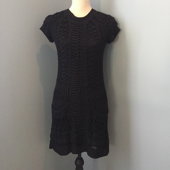 Theyskens' Theory Dresses Theyskens Theory Black Crocheted Tstyle